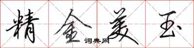 田英章精金美玉行書怎么寫