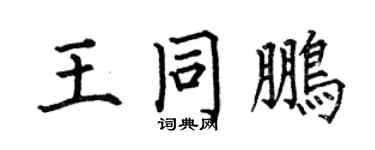 何伯昌王同鵬楷書個性簽名怎么寫