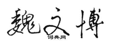 駱恆光魏文博行書個性簽名怎么寫