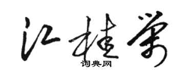 駱恆光江桂榮草書個性簽名怎么寫