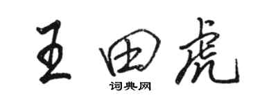 駱恆光王田虎行書個性簽名怎么寫