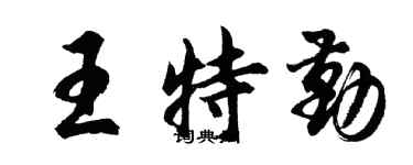 胡問遂王特勤行書個性簽名怎么寫