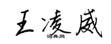 王正良王凌威行書個性簽名怎么寫