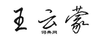 駱恆光王雲蒙行書個性簽名怎么寫