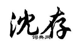 胡問遂沈存行書個性簽名怎么寫