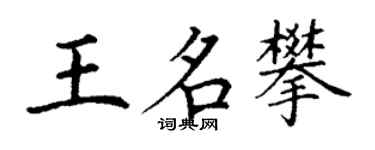 丁謙王名攀楷書個性簽名怎么寫