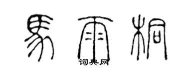 陳聲遠馬雨桐篆書個性簽名怎么寫