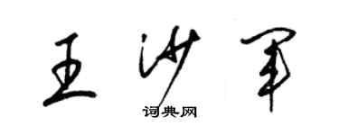 梁錦英王沙軍草書個性簽名怎么寫