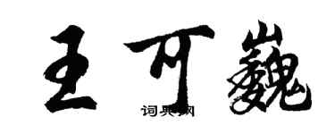 胡問遂王可巍行書個性簽名怎么寫