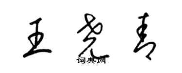 梁錦英王堯青草書個性簽名怎么寫