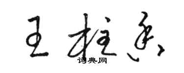 駱恆光王柱香草書個性簽名怎么寫