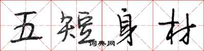 段相林五短身材行書怎么寫