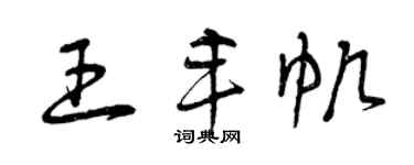 曾慶福王豐帆草書個性簽名怎么寫