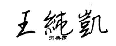 王正良王純凱行書個性簽名怎么寫