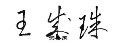 駱恆光王成珠草書個性簽名怎么寫