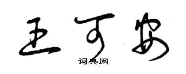 曾慶福王可安草書個性簽名怎么寫