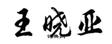 胡問遂王曉亞行書個性簽名怎么寫