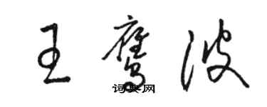 駱恆光王鷹波草書個性簽名怎么寫