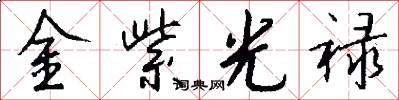 金紫光祿怎么寫好看