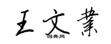王正良王文業行書個性簽名怎么寫