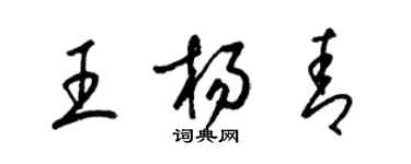 梁錦英王楊青草書個性簽名怎么寫