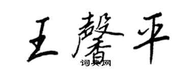 王正良王馨平行書個性簽名怎么寫