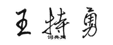 駱恆光王特勇行書個性簽名怎么寫