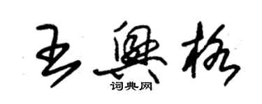 朱錫榮王興格草書個性簽名怎么寫