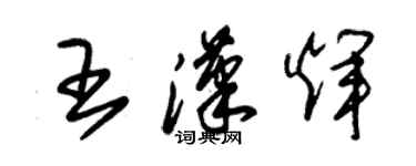 朱錫榮王漢輝草書個性簽名怎么寫