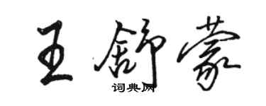 駱恆光王舒蒙行書個性簽名怎么寫