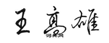 駱恆光王高雄行書個性簽名怎么寫