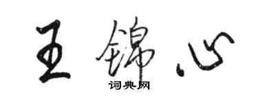 駱恆光王錦心行書個性簽名怎么寫