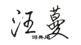 駱恆光汪蔓行書個性簽名怎么寫