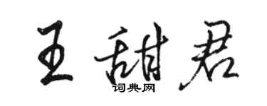 駱恆光王甜君行書個性簽名怎么寫