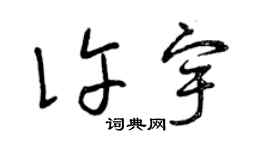 曾慶福許宇草書個性簽名怎么寫