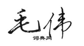 駱恆光毛偉行書個性簽名怎么寫