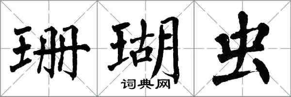 翁闓運珊瑚蟲楷書怎么寫