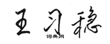 駱恆光王習穩行書個性簽名怎么寫