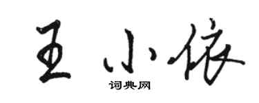 駱恆光王小依行書個性簽名怎么寫