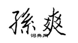 王正良孫爽行書個性簽名怎么寫