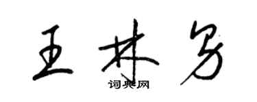 梁錦英王林男草書個性簽名怎么寫