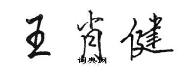 駱恆光王肖健行書個性簽名怎么寫