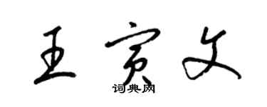 梁錦英王寅文草書個性簽名怎么寫