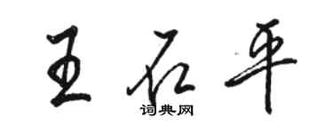 駱恆光王石平行書個性簽名怎么寫