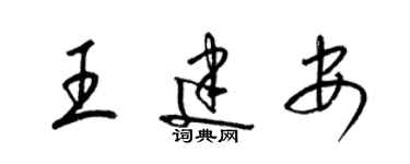 梁錦英王建安草書個性簽名怎么寫