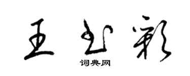 梁錦英王書彩草書個性簽名怎么寫