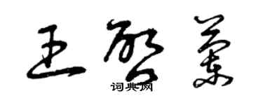 曾慶福王啟蘭草書個性簽名怎么寫