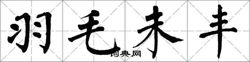 翁闓運羽毛未豐楷書怎么寫