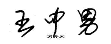朱錫榮王中男草書個性簽名怎么寫