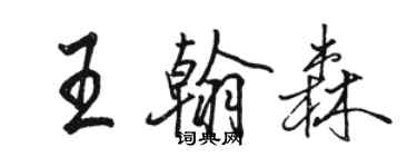 駱恆光王翰森行書個性簽名怎么寫